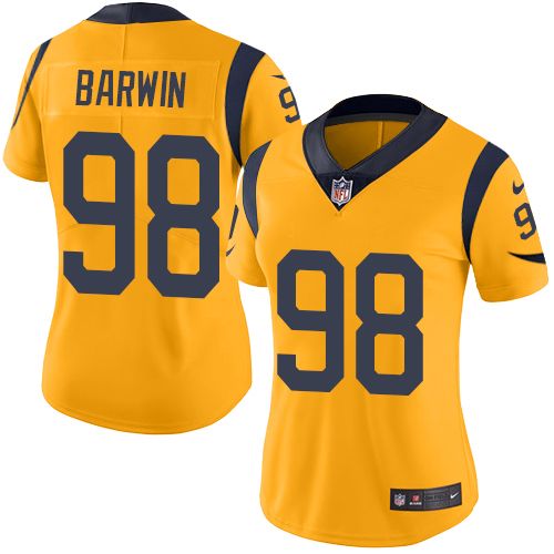 Nike Rams #98 Connor Barwin Gold Women's Stitched NFL Limited Rush Jersey